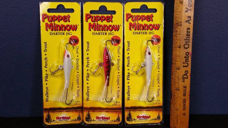lot 140 image: Group of (3) Northland Puppet Minnows