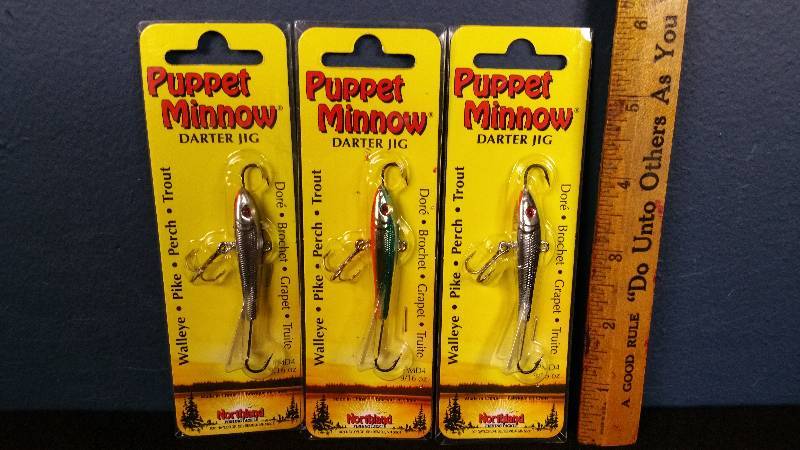 lot 157 image: Group of (3) Northland Puppet Minnows