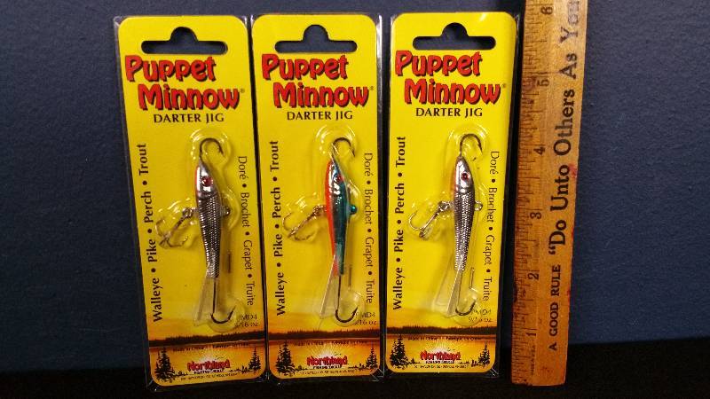 lot 158 image: Group of (3) Northland Puppet Minnows