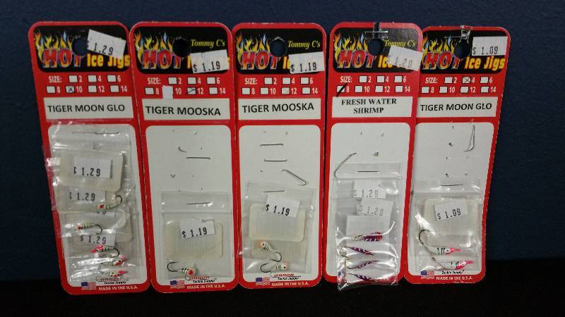 lot 232 image: Group of (15) Tommy Cs Hot Ice Jigs Tackle