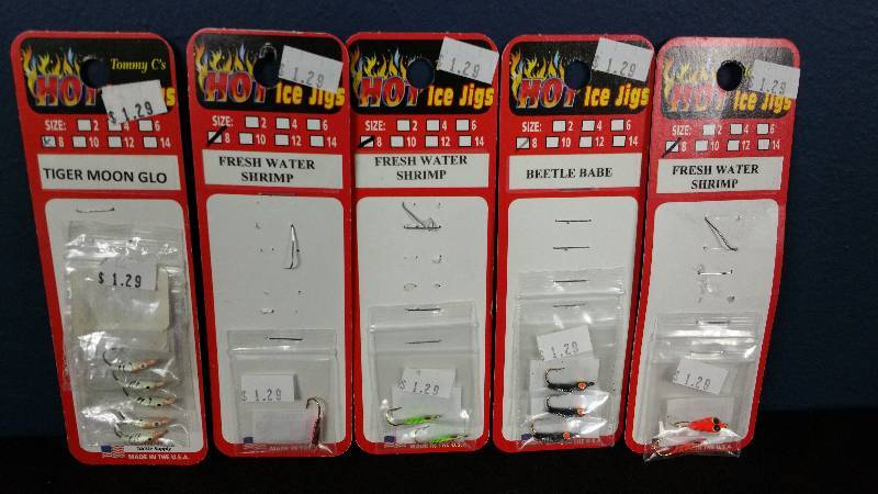 lot 233 image: Group of (13) Tommy Cs Hot Ice Jigs Tackle