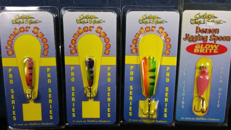 lot 302 image: Group of (4) Custom Jigs & Spins Ice Fishing Lures