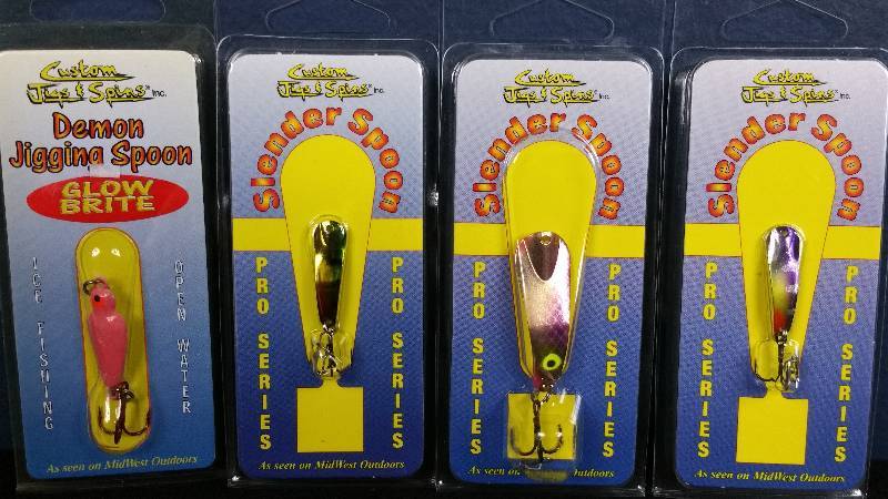 lot 303 image: Group of (4) Custom Jigs & Spins Ice Fishing Lures