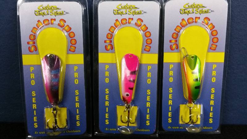 lot 305 image: Group of (3) Custom Jigs & Spins Ice Fishing Lures