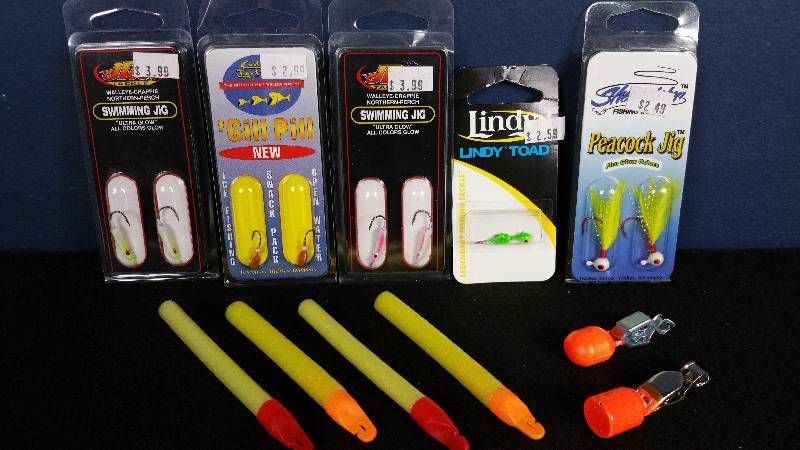 lot 317 image: Group of (5) Ice Fishing Jigs & Misc.