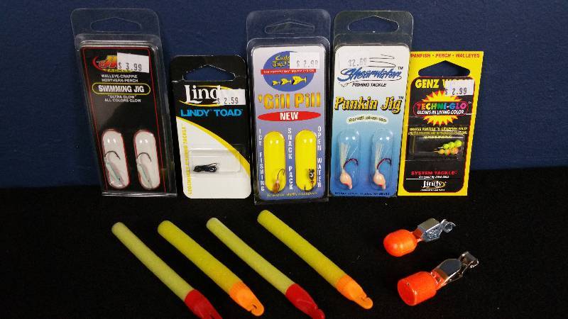 lot 318 image: Group of (5) Ice Fishing Jigs & Misc.