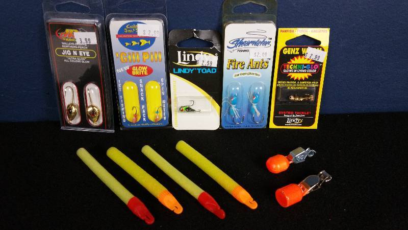 lot 320 image: Group of (5) Ice Fishing Jigs & Misc.