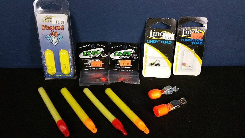 lot 328 image: Group of (5) Ice Fishing Jigs & Misc.