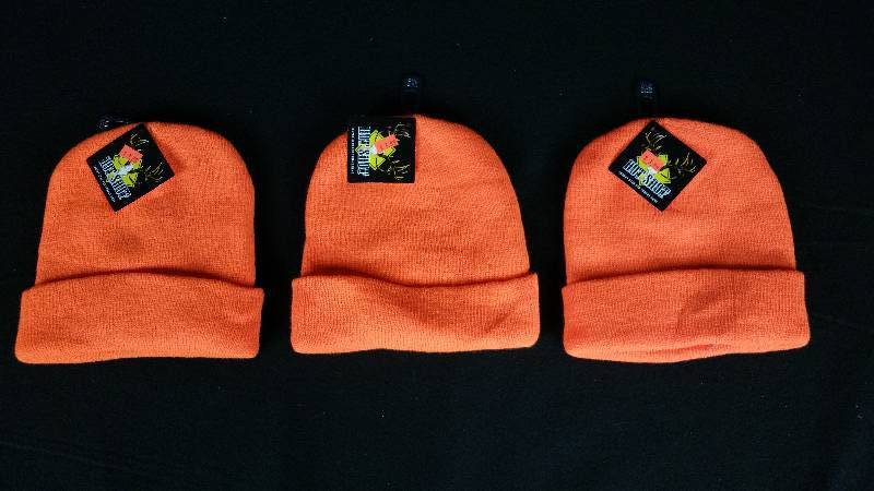 lot 349 image: Group of (3) Blaze Orange Hot Shot Hat