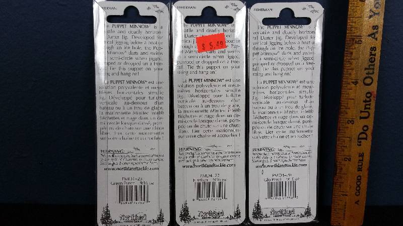 lot 121 image: Group of (3) Northland Puppet Minnows