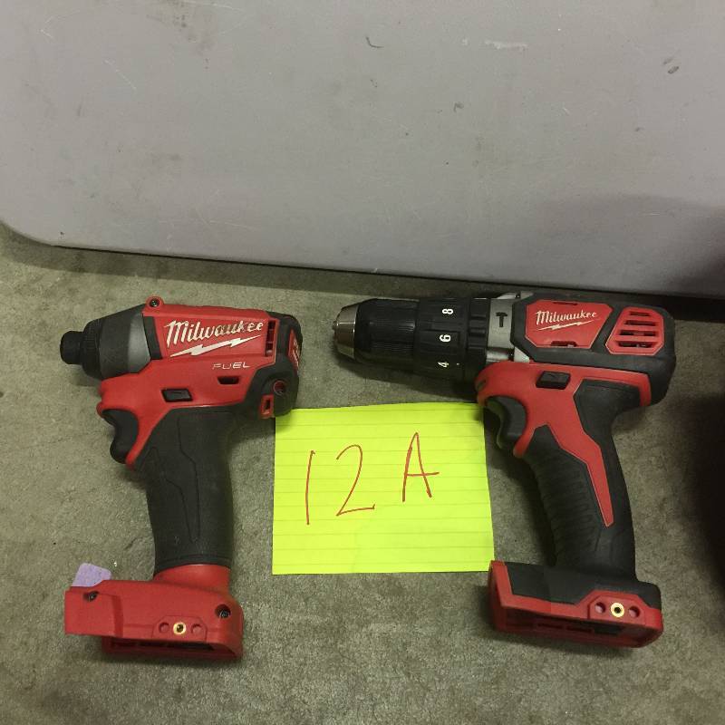 Milwauke Fuel Impact Driver(2653-20 ) and Milwaukee Hammer Drill (2607-20) with Tote Bag- Tested work well, no Batteries Tool Only
