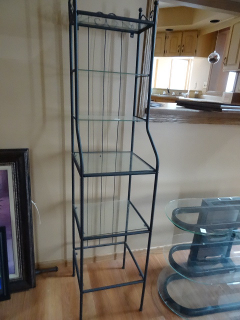 Metal Shelf Unit with glass shelf - Missing one glass shelf