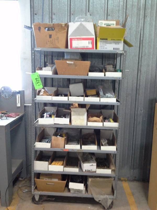Rolling cart with miscellaneous hardware