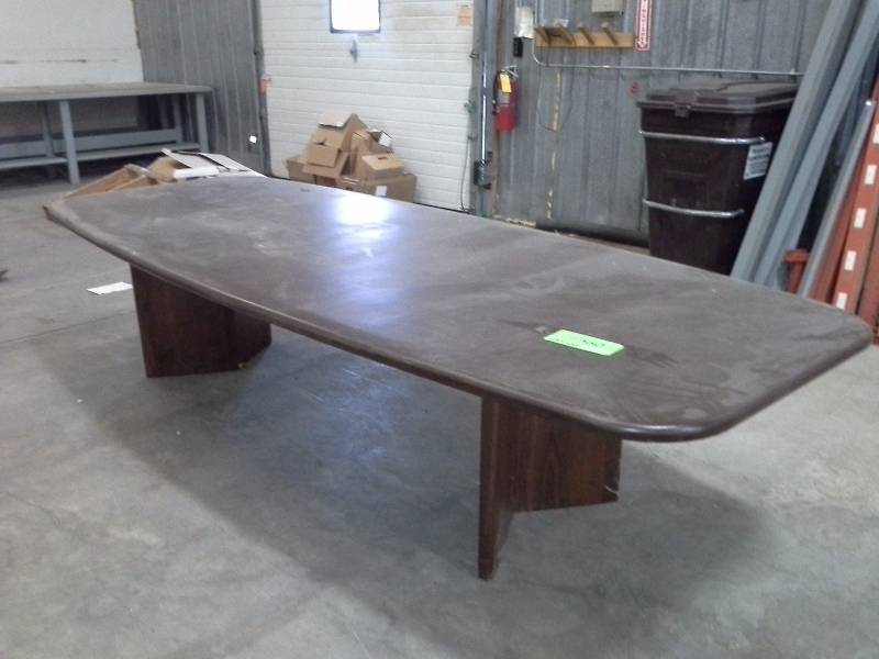 Large wooden conference table