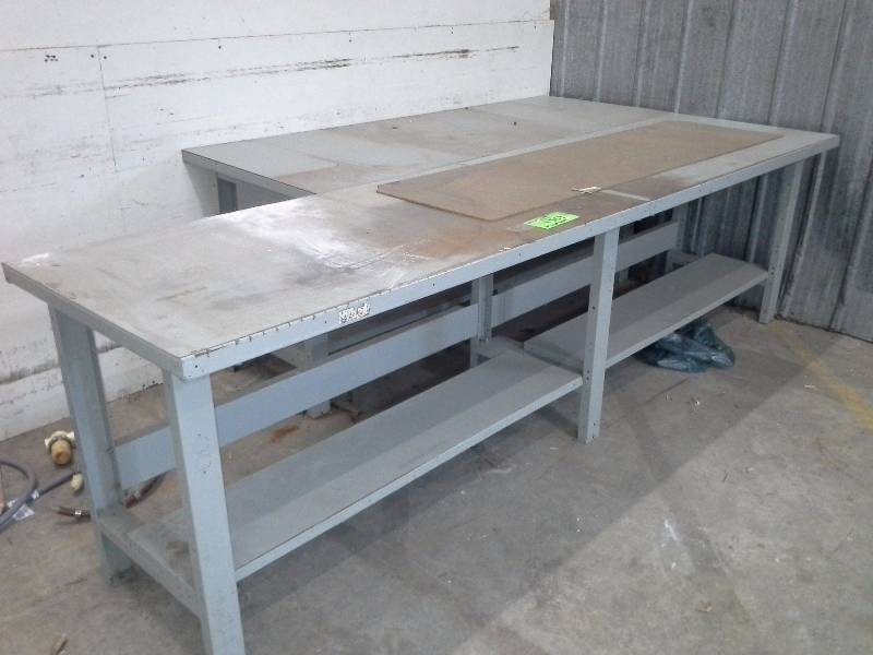 Pair of metal workbenchtables