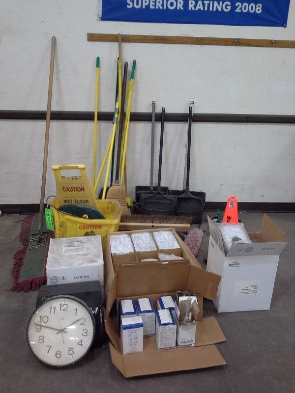 Janitorial equipment, supplies lot