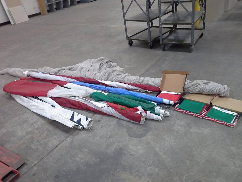 Large lot of large flags, some brand-new