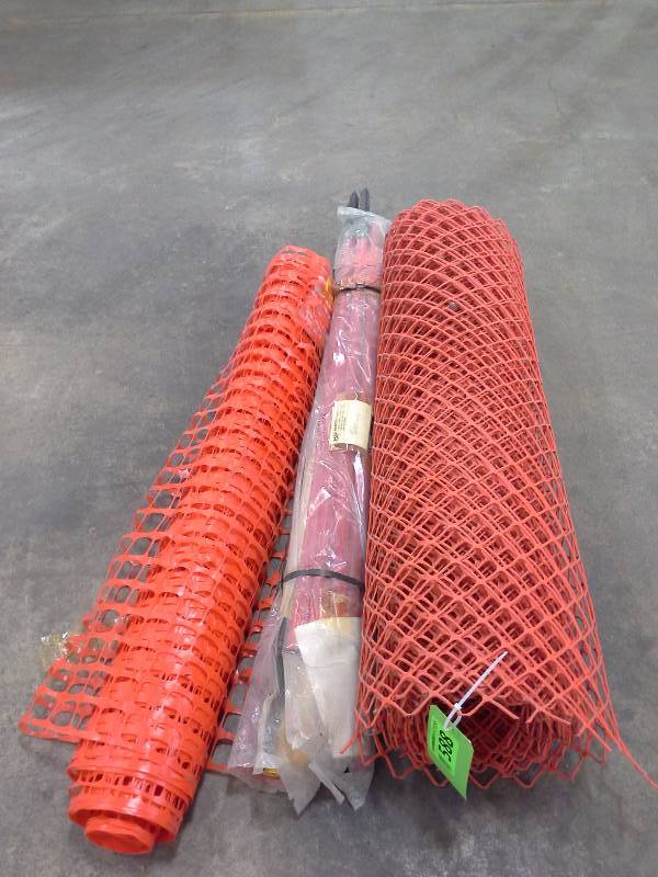 Miscellaneous lengths of snow fence and marking sticks