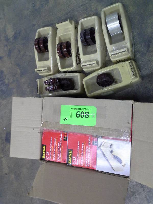 Approximately 9 tape dispensers
