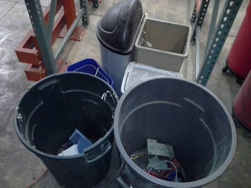 Trash and recycling receptacle lot