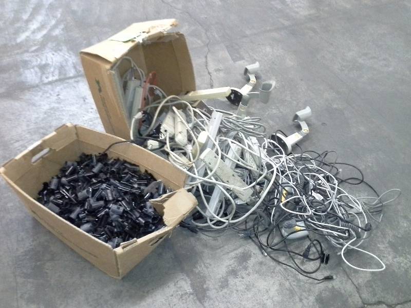Wire cart clips and electrical components lot