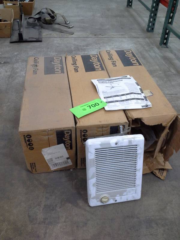 Ceiling fans and small wall heater