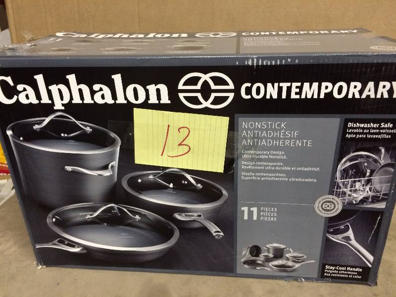 Calphalon Cookware Set 10 Pcs - New open box, originally 11 pcs however 1 cover missing total 10 pcs