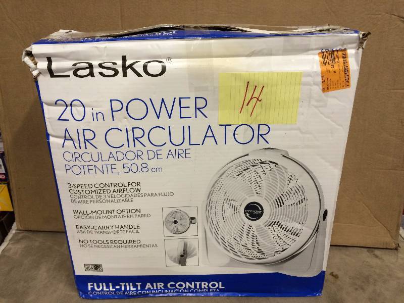 Lasko 20 Power Air Circulator works