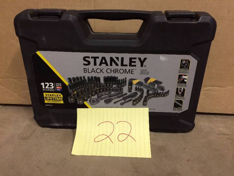 Stanley 123 PC Black Chrome Tool Set like new