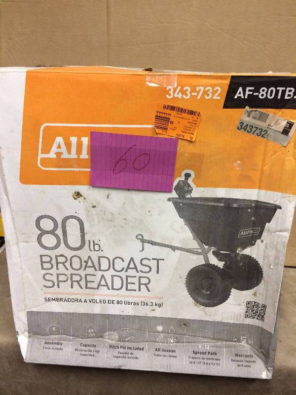 All Fit 80 LB Broadcast Spreader New