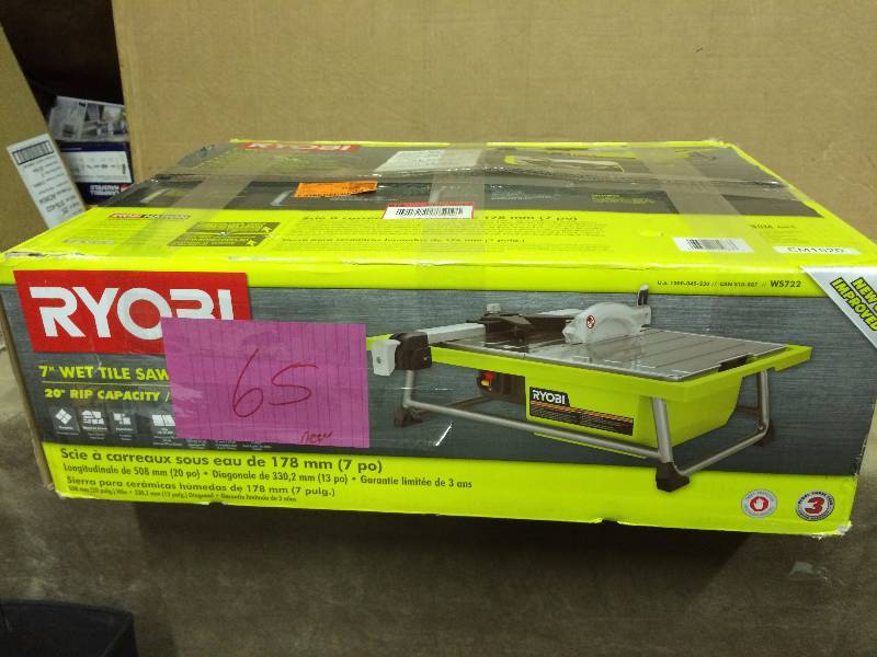 Ryobi 7 Wet Tile Saw New