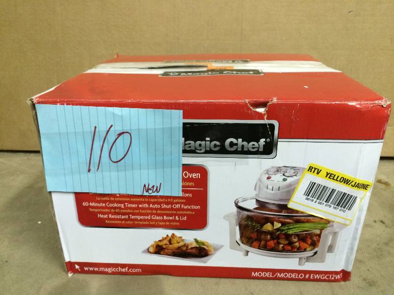 Magic Chef 3 Gal glass Bowl Convection Oven New