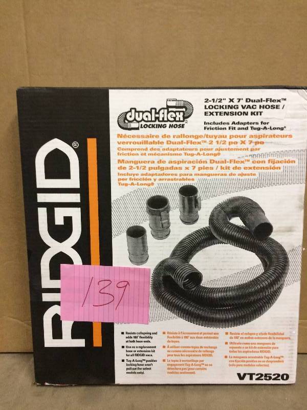 Ridgid VT2520 dual flex 2 12 x 7 dual flex new