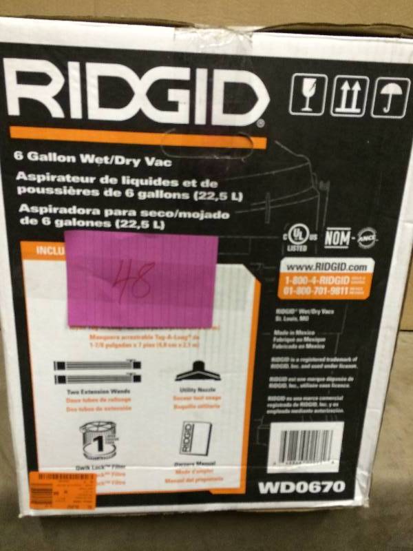 Ridgid WD0670 WetDry Vac New