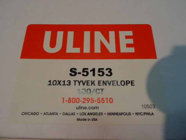 Uline 5-5153 10 X 13 Tyvek Envelope