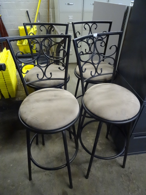 4 Metal Swivel Bar Stools