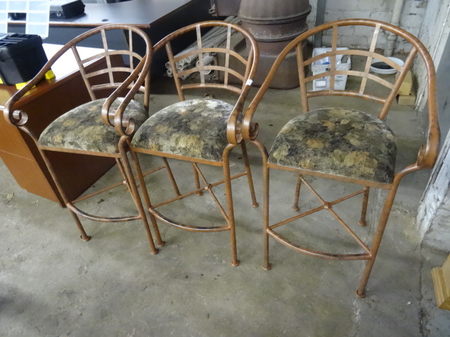 Stationary Metal Framed Bar Stools 30