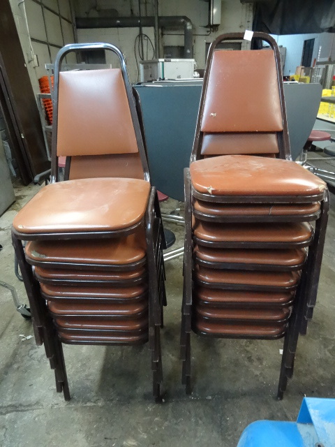 15 Metal Framed Stack Chairs
