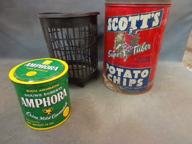 lot 80 image: Waste Basket & Tin Cans