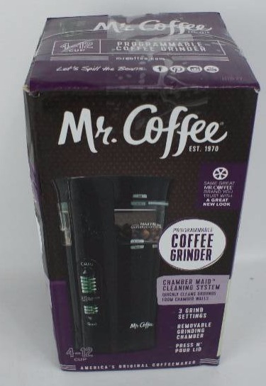 lot 52 image: Mr. Coffee IDS77 Electric Coffee Blade Grinder with Chamber Maid Cleaning System, Black