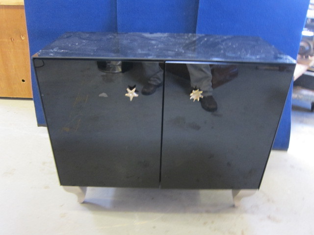 Black Glass Finished Cabinet