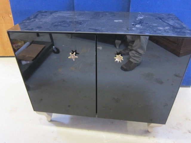 Black Glass Finished Cabinet