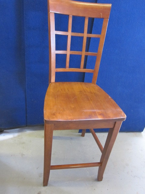 Wood Stools with High Open Back