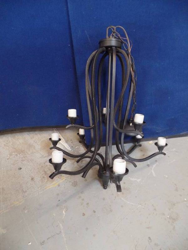 Black Wrought Iron Style Chandelier