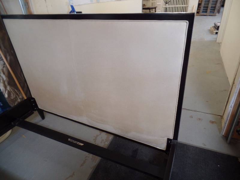Black Wooden Bed Frame with Leather Panels