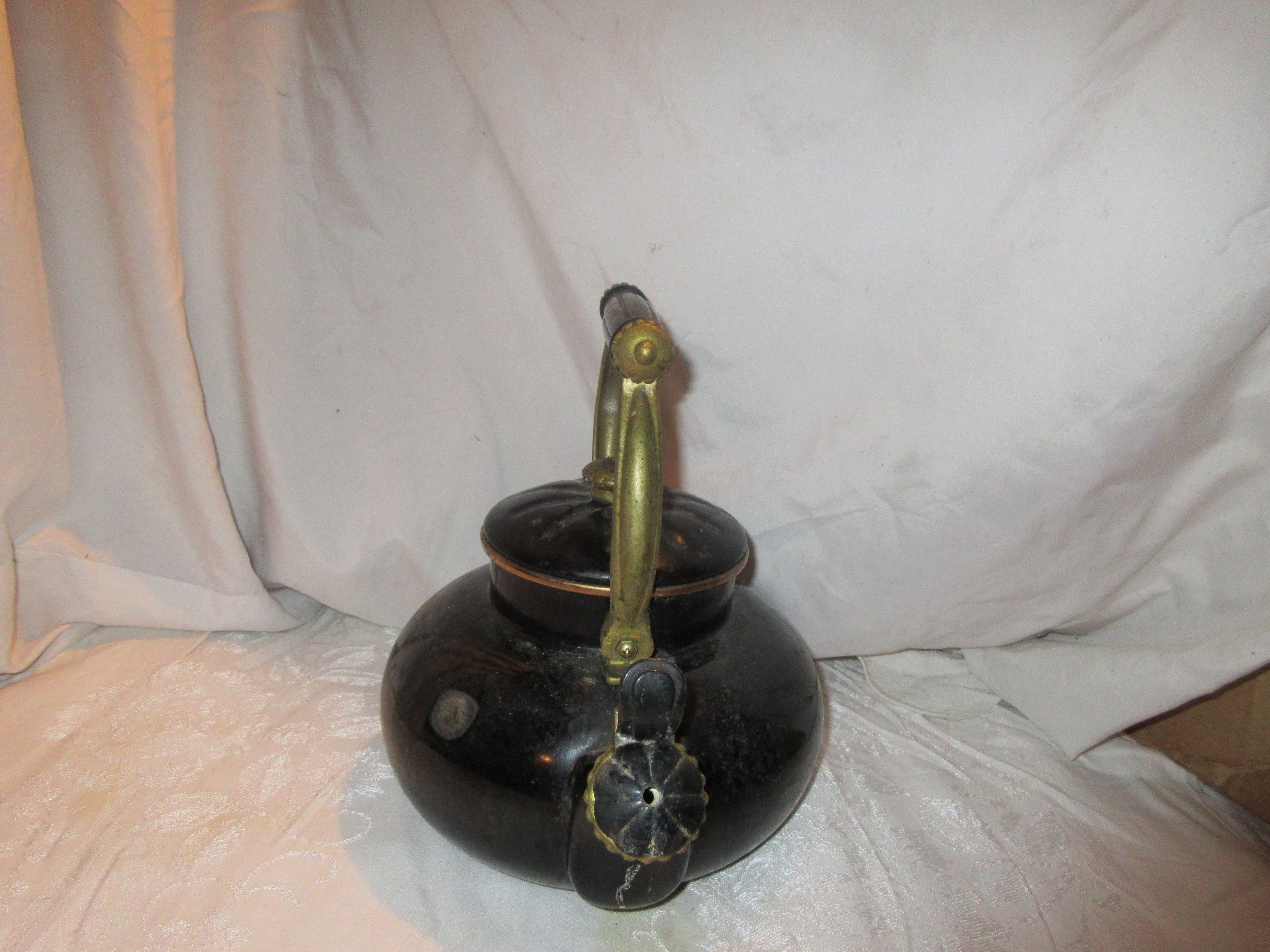 antique aluminum teapot