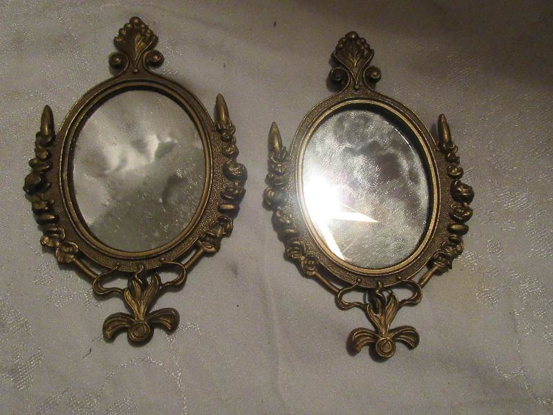 2 brass mirrors
