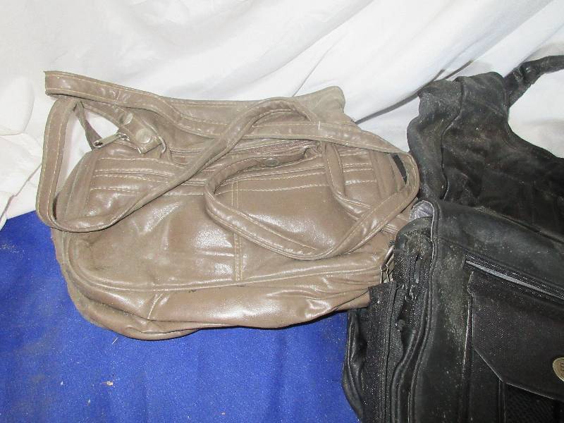 3 leather hand bags