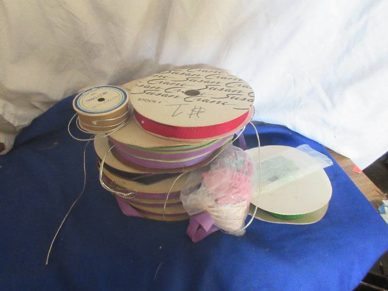 box of crafting ribbon