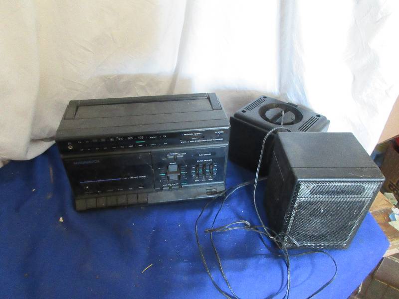 battery operated radio and speakers